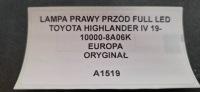 фото thumb №10, Фара правое перед полный led toyota highlander iv 19- оригинал 10000-8a06k