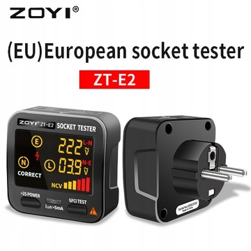 Styl wtyczki E2 UE ZOYI cyfrowy Tester gniazdka in