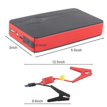URZĄDZENIE ROZRUCHOWE DO SAMOCHODU, MOTOCYKLA POWERBANK 30000MAH 400A 12V