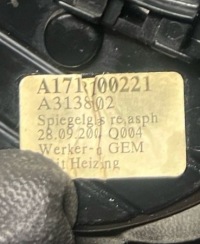 фото thumb №4, Mercedes sl r230 slk r171 вкладыш зеркало правого наружного