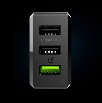 БЫСТРОЕ СЕТЕВОЕ ЗАРЯДНОЕ УСТРОЙСТВО 3x USB 30 Вт QC 3.0