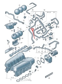 фото thumb №1, Audi r8 4s правий двигун вакуумний шланг 07l131055n original