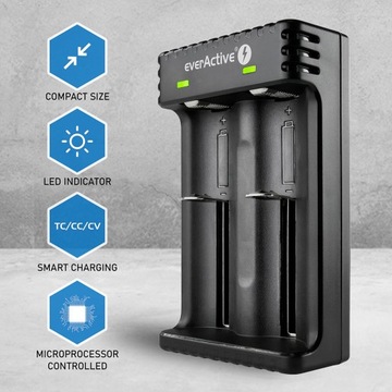 Зарядное устройство для цилиндрических литий-ионных аккумуляторов everActive LC-200