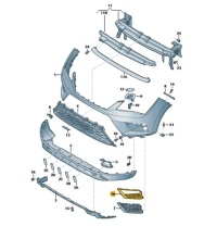 фото thumb №4, Решітка радіатора решітка бампера ліва seat ateca чорний satyn
