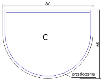 blacha przed kominek stal nierdzewna 80x60cm C