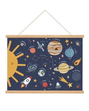 Plakat edukacyjny KOSMOS PLANETY 30x40 UKŁAD SŁONECZNY dla dzieci