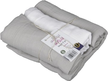 Муслиновые подгузники BabyMatex, 3 шт., светло-серые