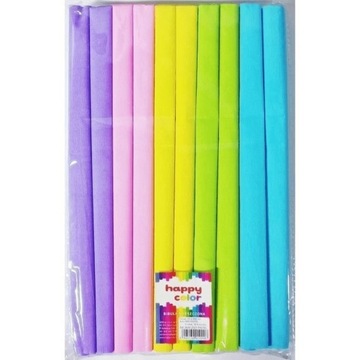 Мятая папиросная бумага Happy Color пастельных тонов, 10 цветов