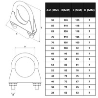фото thumb №10, Хомут cybant суппорт пряжка скоба m8x85mm