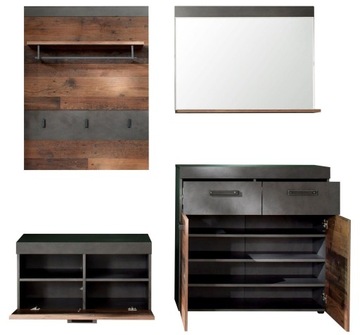 Garderoba loft zestaw meble do przedpokoju Hindon