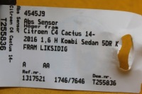 фото thumb №11, Датчик abs правый перед citroen c4 cactus peugeot 9665455580