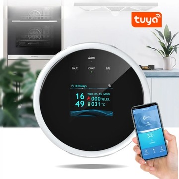 ДАТЧИК ДЕТЕКТОР ПРИРОДНОГО ГАЗА CH4 МЕТАН WiFi Приложение TUYA