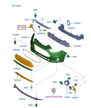 КРЕПЛЕНИЕ БАМПЕРА ПЕРЕДНИЙ ПРАВЫЙ FORD B-MAX 2012-17