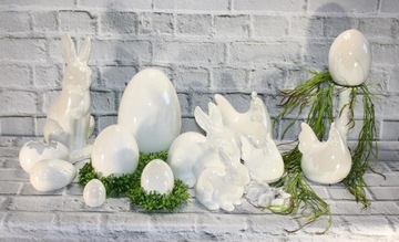 Zając zajączek ceramiczny biały H22 DEcodomi