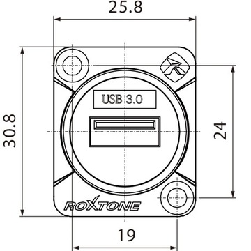 ПЕРЕХОДНАЯ РОЗЕТКА ДЛЯ ПАНЕЛИ ROXTONE RAU3D USB A