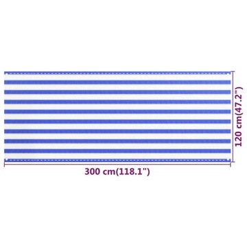 ЭКРАН ДЛЯ БАЛКОНА ТКАНЕВЫЙ ПОКРЫТИЕ 120x300 см, HDPE