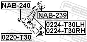 фото thumb №2, Рычаг переднее левый 0224-t30lh febest рычаг