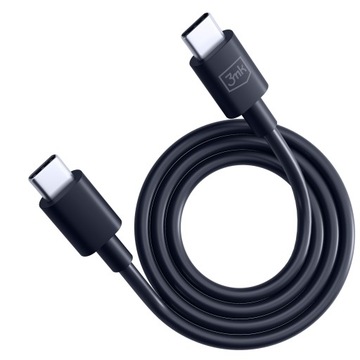 Черный силиконовый кабель USB-C — C 100 Вт, 5 А, 1,2 м — 3 мк, Hyper Cable, черный