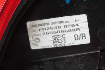 фото thumb №6, Лампа правая зад задняя 265506608r renault clio 4 iv 5d hb 12-20