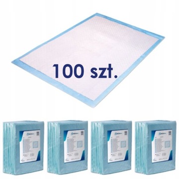 MATY chłonne JEDNORAZOWE 60x60cm PODKŁADY higieniczne MOCNE ZARYS 100 szt
