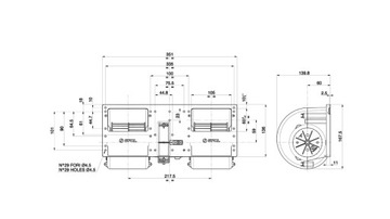 DMUCHAWA PODWÓJNA WENTYLATOR SPAL 006-B50-22 24V