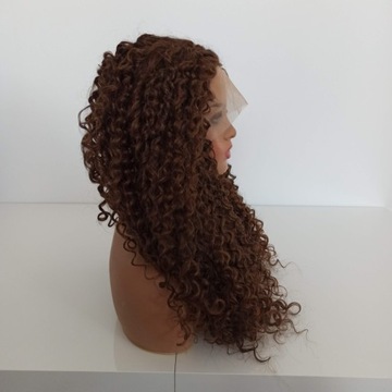 Парик LACE FRONT Коричневый афро вьющийся + БЕСПЛАТНАЯ шапочка