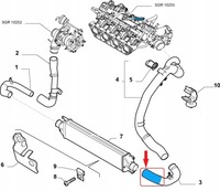 фото thumb №7, Шланг труба turbo интеркулер alfa romeo mito fiat punto evo 1.4 51852517