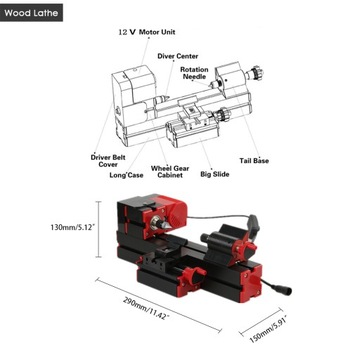 MINIATUROWA TOKARKA METALOWA WIERCENIE SZLIFOWANIE