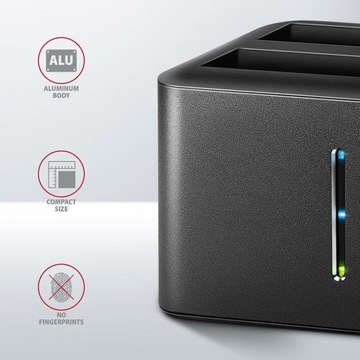 Док-станция USB-A 3.2 Gen1 для 2 твердотельных/жестких дисков SATA 6 Гбит/с 2,5 дюйма с функцией клонирования