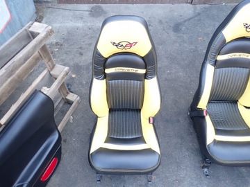 фото thumb №7, Оббивка чорно жовта сидіння обшивки kpl chevrolet corvette c5
