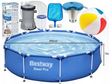 Круглый каркасный бассейн Bestway 305х76см 10в1