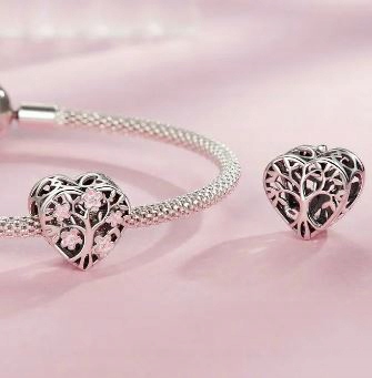 Charms ukwiecone drzewko rodzinne drzewo rodzina family Srebro 925