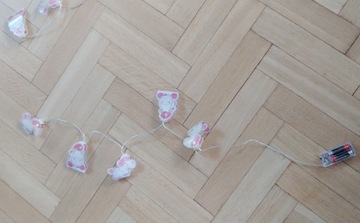 Lampki ozdobne z jednorożcami - na baterie - sznur