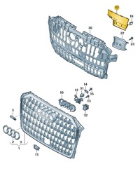 фото thumb №1, Element замикаючий кріпильний решітка радіатора перед audi a8 d5 aso оригінал новий правий