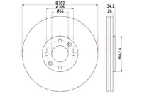 фото thumb №1, Тормозные диски тормозные 2szt. перед citroen c4 04- ds4 11- kamoka