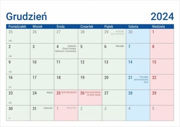 Kalendarz 2024 na biurko MINI PLANO na kartoniku