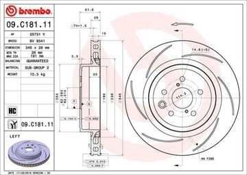 фото thumb №2, 2 x brembo диск тормозная зад левая