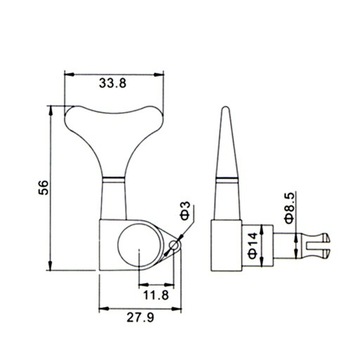 Музыкальный инструмент 2R2L Черные колки