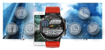 Умные часы Gravity GT21-6 + красный силиконовый ремешок