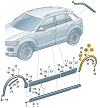 фото thumb №1, Накладка край підкрилок правий задня vw t-roc оригінальний номер