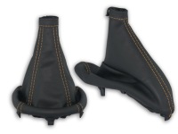 фото thumb №1, Alfa romeo 147 2000-2004 комплект чехлы рычага czarna кожа нити бежевые