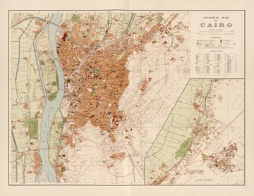 Stara MAPA KAIR CAIRO 1920r. 120x90cm