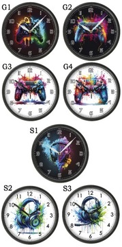 Gamepad 4 Настенные часы для геймеров со стеклянным бесшумным механизмом.