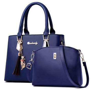 Синяя женская сумочка НАБОР 2в1 CLASSIC BAG-брелок на плечо