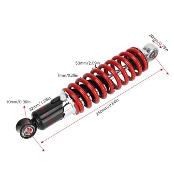 фото thumb №10, Амортизатор 50cc-125cc dirt pitbike atv картинг амортизатор 250mm