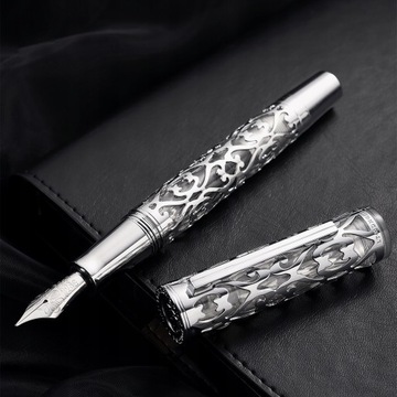 ПЕРЬЕВАЯ РУЧКА, ПЕРО EF, МЯГКИЙ НАКОНЕЧНИК, СЕРЕБРЯНЫЙ