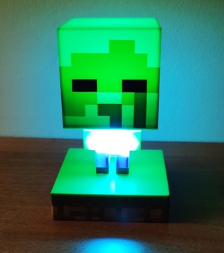 MINECRAFT ЗОМБИ ЛАМПА лицензионная 11 см