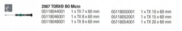 Прецизионные отвертки WERA TORX BO с отверстием, 6 шт.