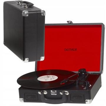RETRO GRAMOFON Z GŁOŚNIKAMI MP3 USB WINYL 2W BLACK