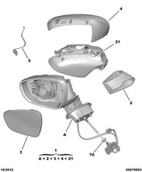 фото thumb №10, Nowa оригінальна корпус дзеркало citroen ds3 c3 ii c5 ii права нижня
